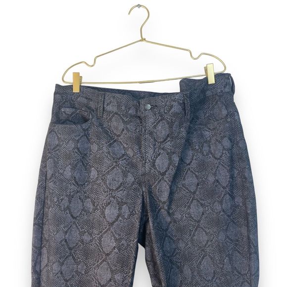 NYDJ Skinny Jeans 18W Womens Black Snake Skin Print Lift Tuck Tech 0268 - Picture 2 of 6